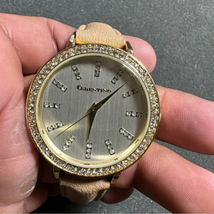 Cerentino Ladies Quartz Watch Gold Tone Case Rhine Stone Bezel Working LST1702SH